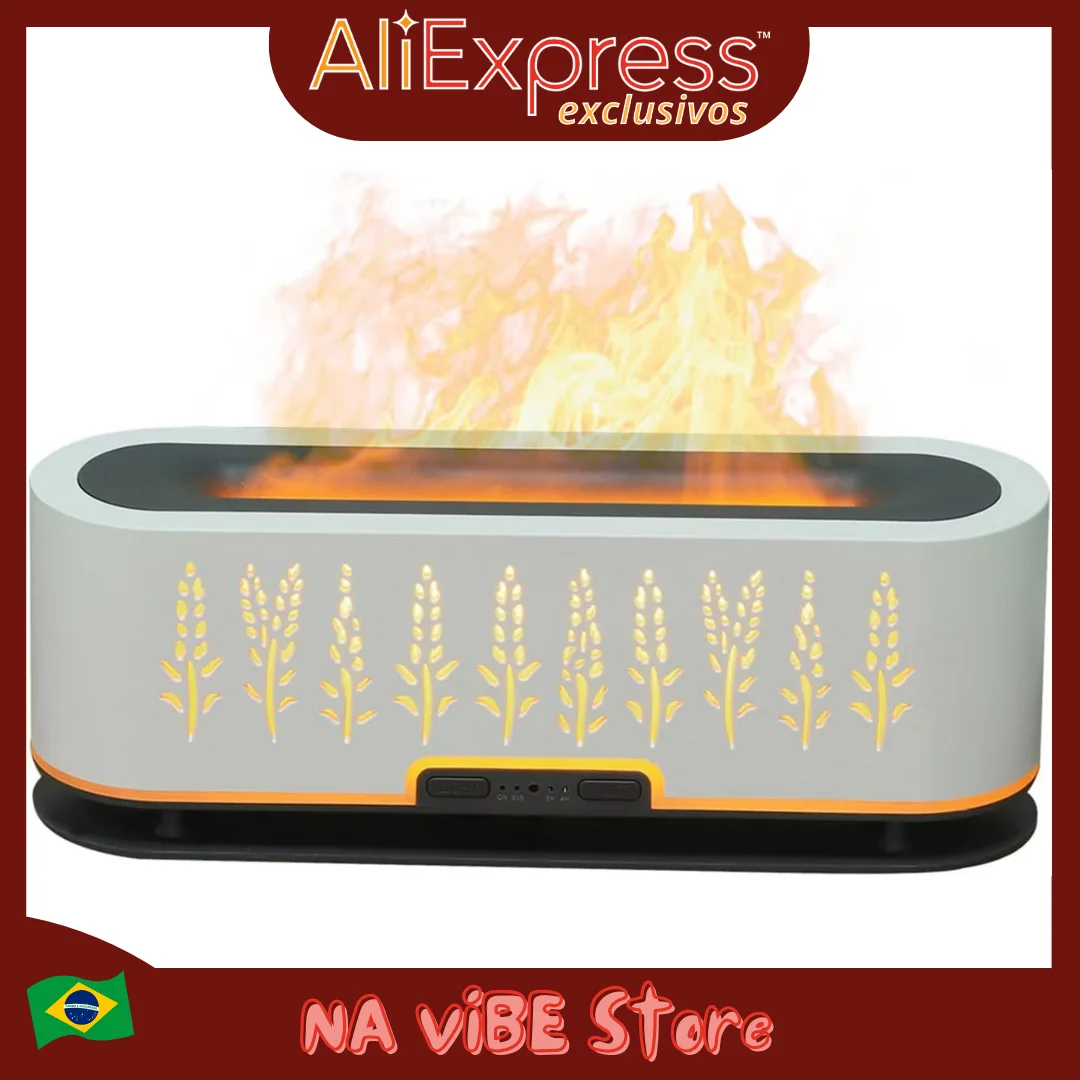 Circular Aroma Diffuser Ultrasonic Humidifier Flames Effect Relaxation Aromatherapy and Decoration for Closed Environments