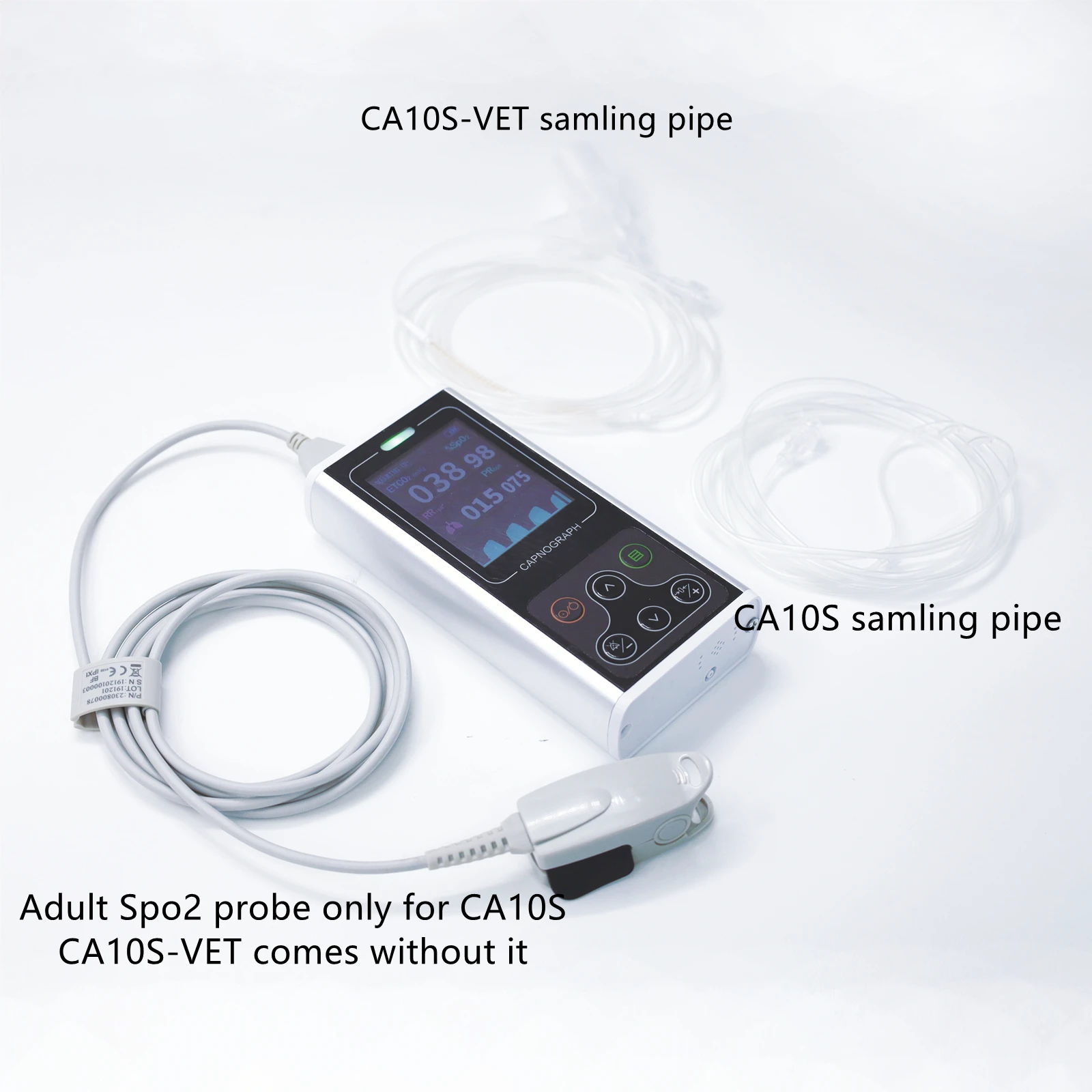 End-tidal CO2 CONTEC CA10S Capnograph ETCO2+RESP rate respiration Chargeable adult child human use & Veterinary use