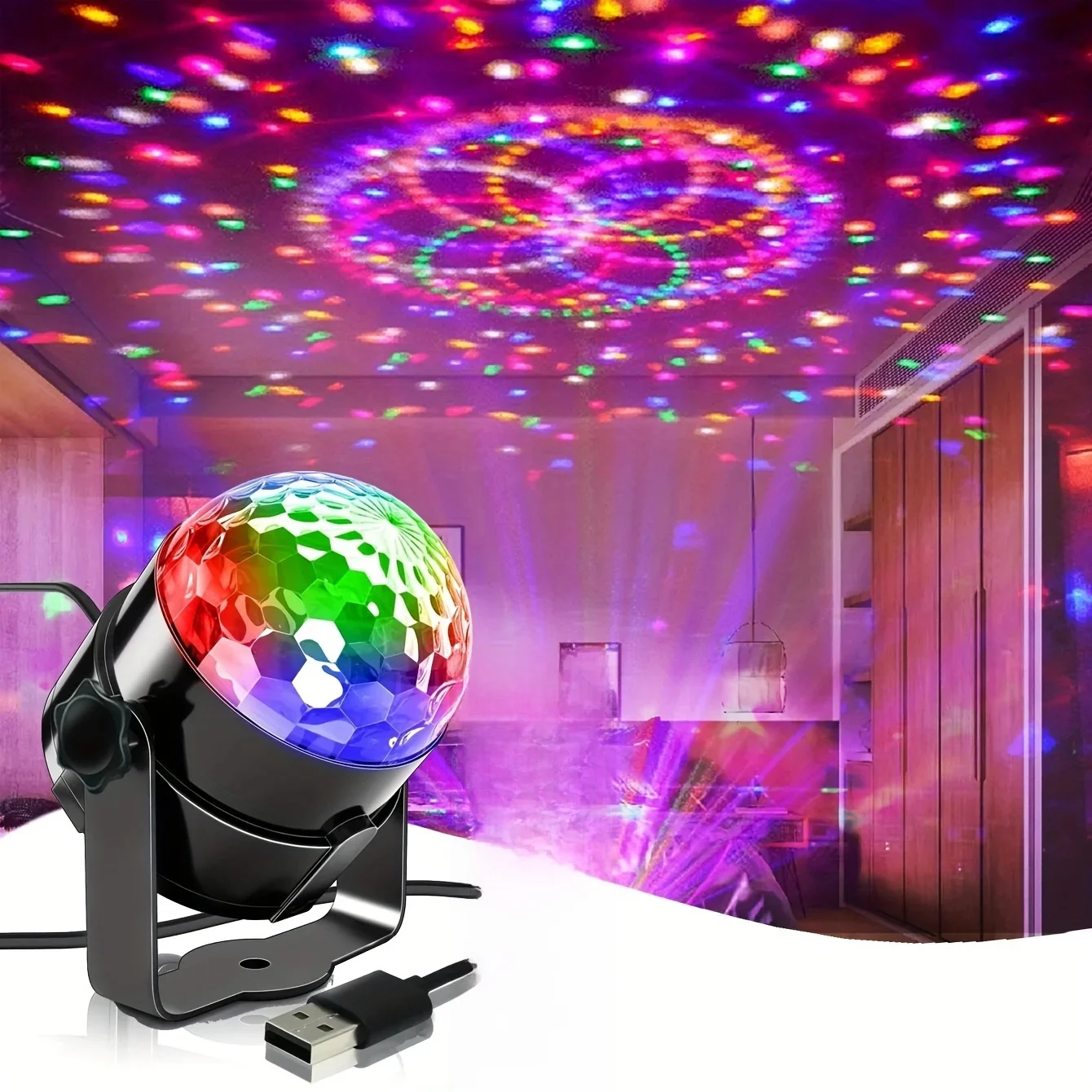 Kolorowe światło stroboskopowe LED RGB z zdalnym światłem dyskotekowym Obrotowy stroboskop do domu Imprezy urodzinowe Ślub Bar Pokaz Lampa — zdjęcie 2