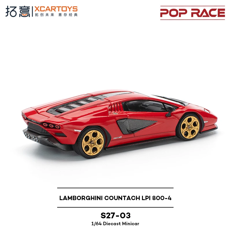 POP RACE 1:64 LAMBORGHINI COUNTACH LPI 800-4 modèle de voiture en alliage moulé sous pression recueillir des ornements cadeau