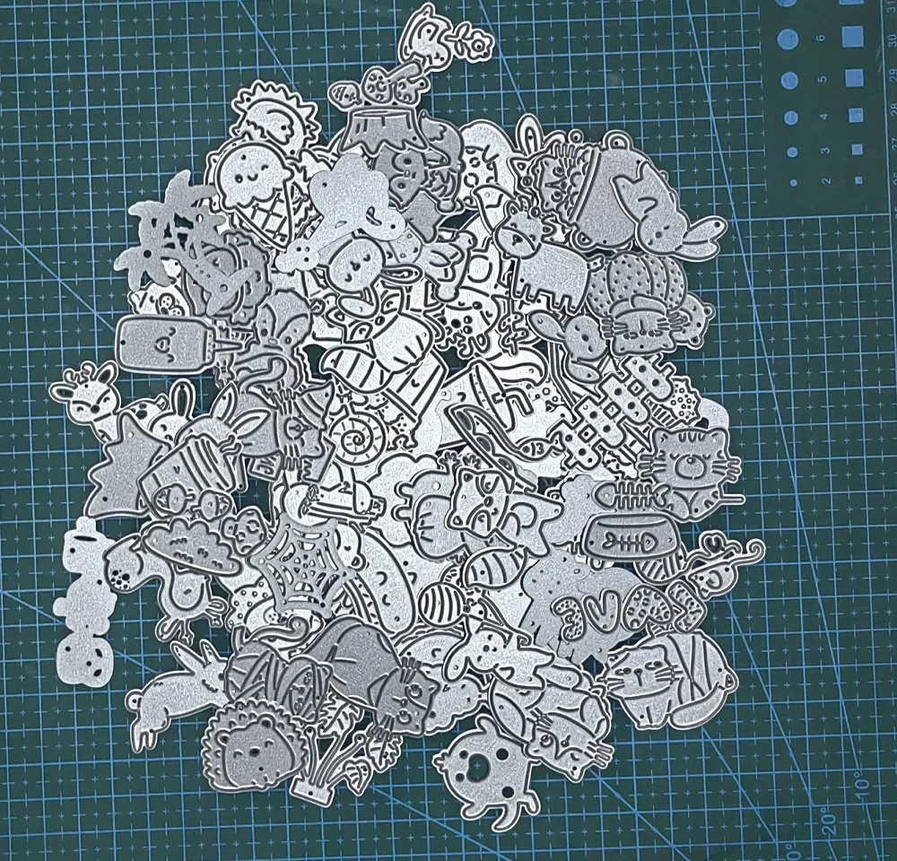 Losowe małe małe metalowe matryce do cięcia kwiatów zwierzęcych foremki do wycinania wycinka papierowe rzemiosło forma do noża podkładki chroniące przed uderzeniami ostrzy matryce — zdjęcie 2
