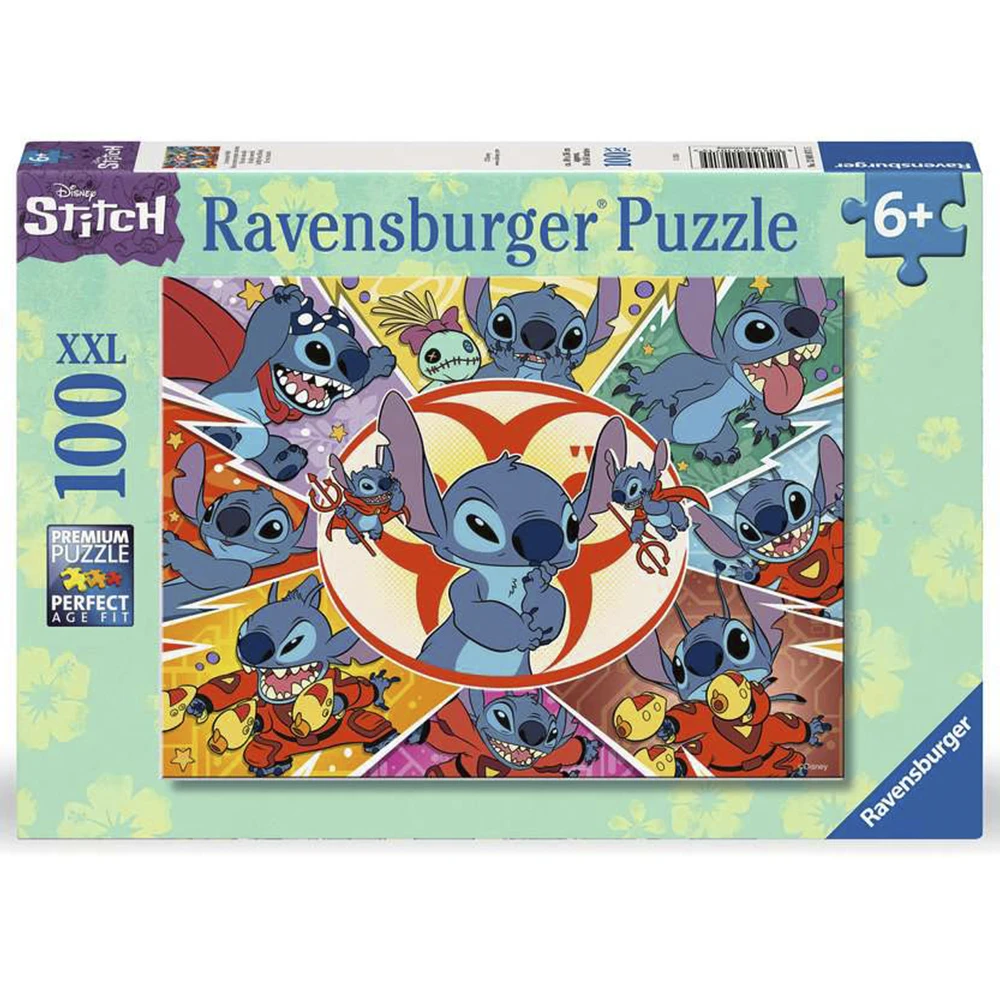 RAVENSBURGER DISNEY STITCH PUZZLE 100 XXL PIECES, 01071, original, toys, boys, girls, gifts, collector, store, new, games, family, puzzle