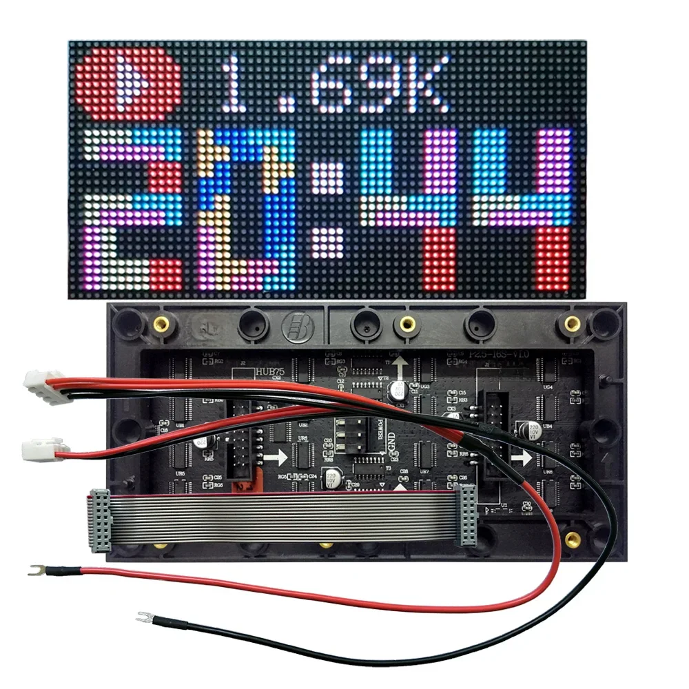 P2.5-64x32 kryty kolorowy moduł wyświetlacza LED HUB75, 160mm * 80mm, RGB LED 64 × 32 P2.5 1/16 matryca panelowa, kompatybilna z PIN2DMD — 2