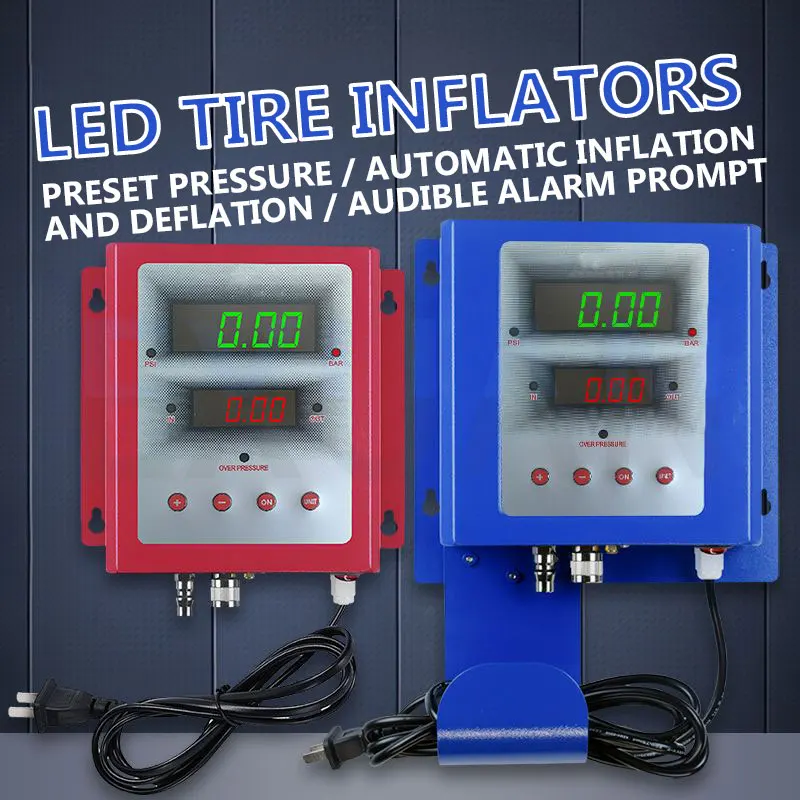 

Автоматический автомобильный наддуватель шин,Цифровой дисплей настенний светодиодный наддуватель шин,Инструмент обнаружения давления в шинах,С предварительно установленным давлением,Для бензиностанции / автомойки / 4S