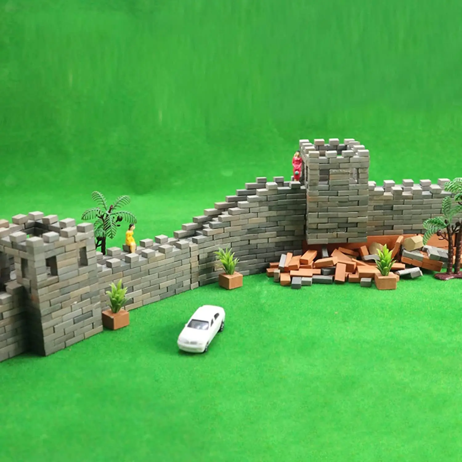 Maßstab 1:35 150/200 Stück Mini-Steine für die Landschaftsbau, Miniatur-Steine, Ziegelwand, kleine Steine für Puppenhaus-Gartenteile – Detail 4