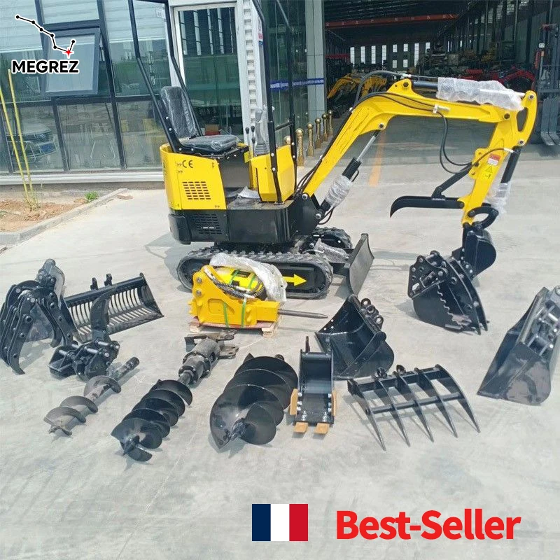 Mini pelle 0,8 1 2 5 tonnes pelle sur chenilles CE EPA Euro V moteur Kubota pelle hydraulique moteur Diesel pelle compacte