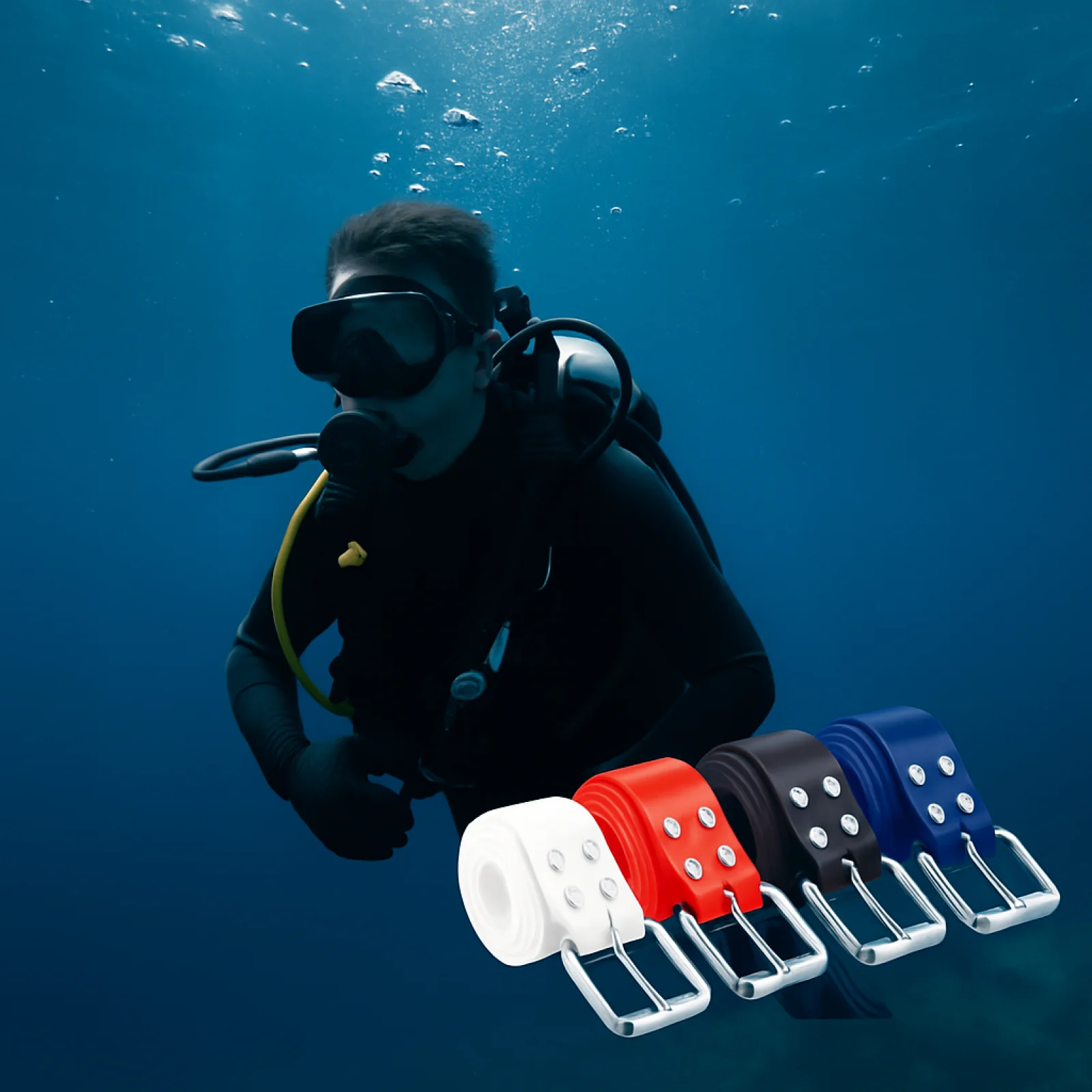 Silicone Diving Weight Belt Stainless Steel Buckle Freediving Diving BCD Accessories Snorkeling Fishing