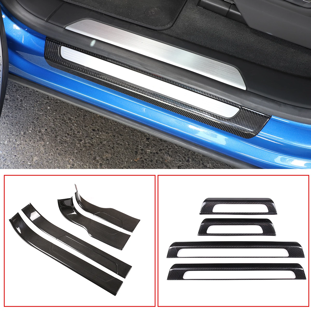 For Lamborghini URUS 2018-2021 Real Carbon Fiber Door External Threshold Pedal Protection Plate Decoration Car Accessories