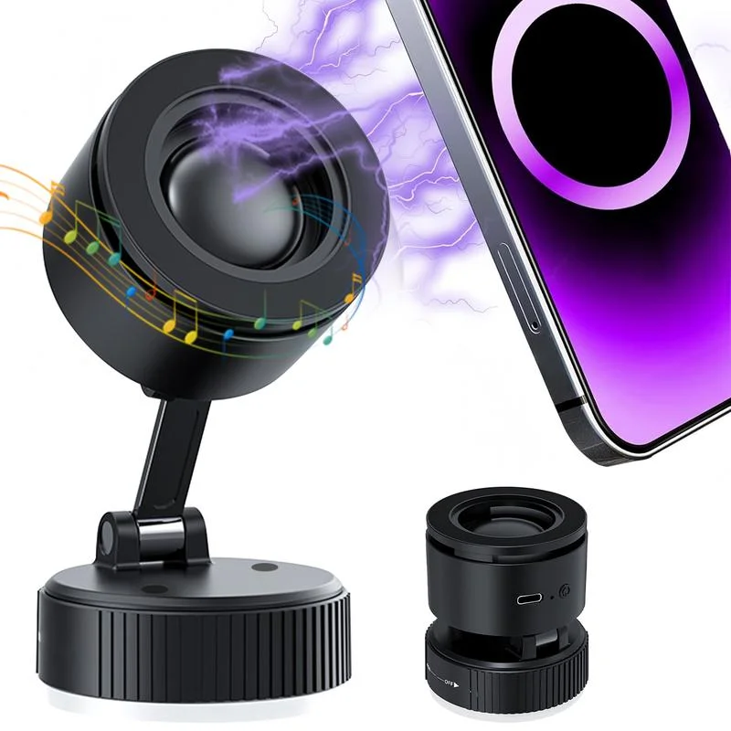 

Portable Desktop Holder with Loud Stereo Sound, Hands-Free for iPhone,2 in 1 Wireless Bluetooth Speaker & Magnetic Phone Stand,