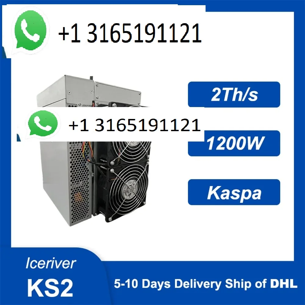 

S. LEGIT DEAL BUY 5 GET 3 FREE!! IceRiver KAS KS2 Kaspa 2TH, 1200W (Power Consumption) ASIC Miner