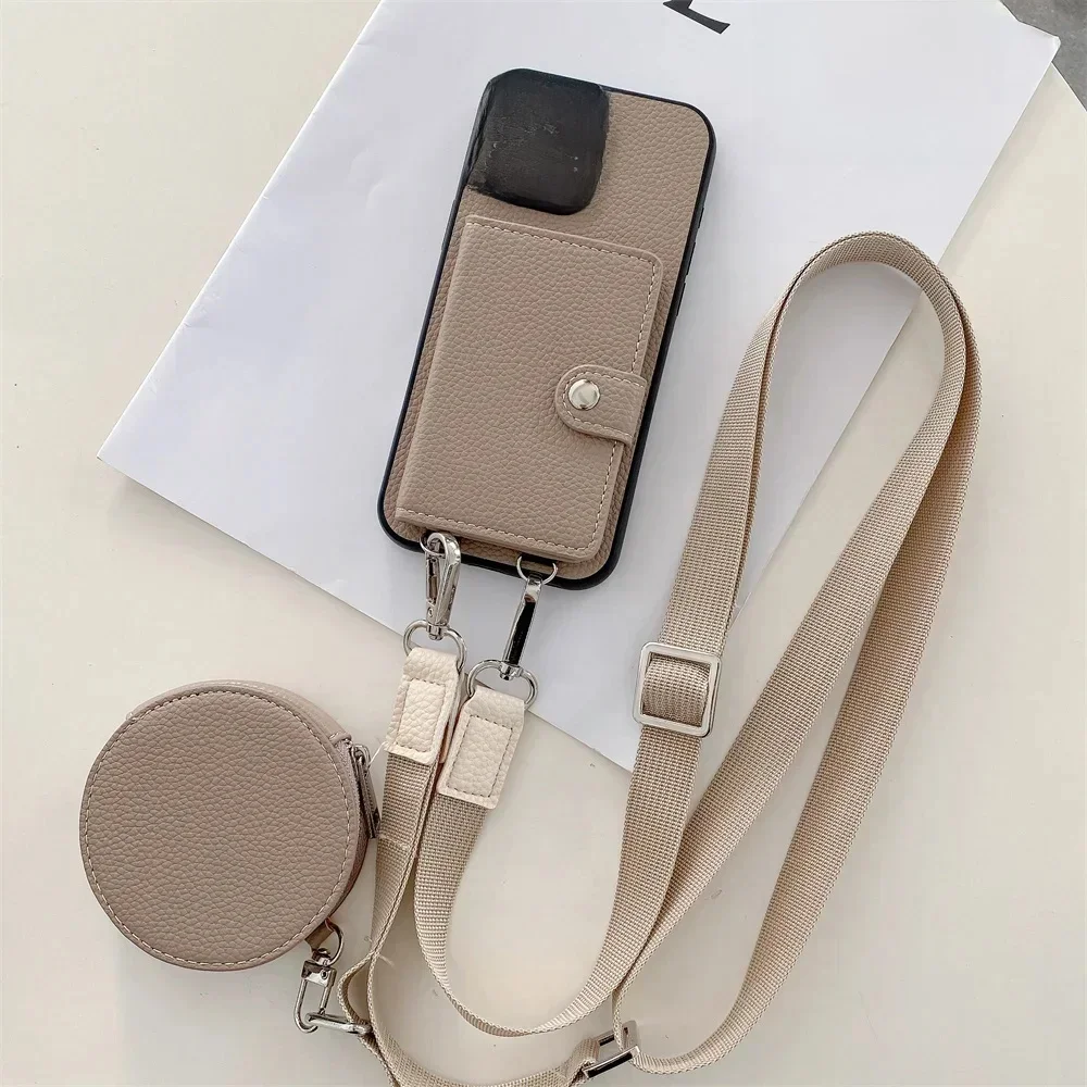 Portfel na ramię z przegródką na karty i monetę do iPhone 18 17 Air 16 15 Plus 14 13 12 11 Pro Max, skórzane etui ochronne na telefon — zdjęcie produktu 7