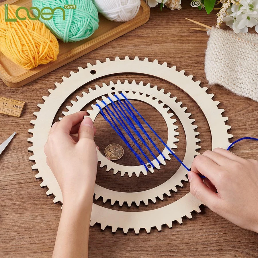 

DIY Handmade Wooden Weaving Machine Kit - Geometric Gear Weaving Knitting Craft Weaving Machine