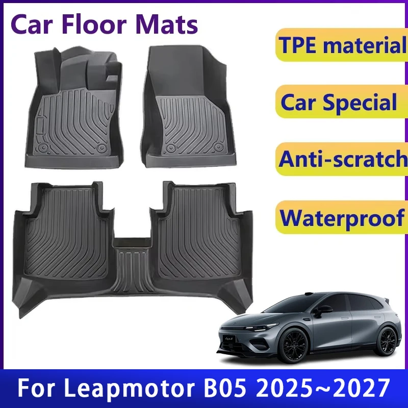 Car Floor Mats For Leapmotor B05 Lafa 5 2025 2026 2027 5seat Waterproof Pad Left Hand Driver Rug Tpe Foot Cover Auto Accessories