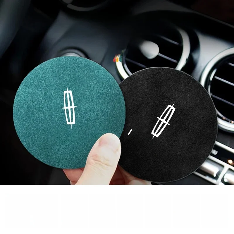 2szt Podkładka pod kubek z owczej skóry Antypoślizgowa podkładka pod kubek do Lincoln Navigator MKZ MKX MKC MKT Continental Nautilus — zdjęcie 2