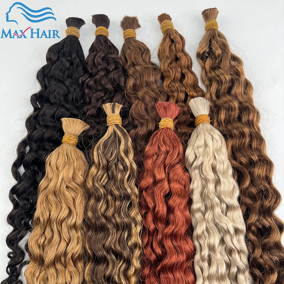 

Human Hair Deep Wave Bulk for Boho Braids 100% Human Hair Extensions No Weft Blonde Red Curly 613 Vietnamese Hair Wholesale