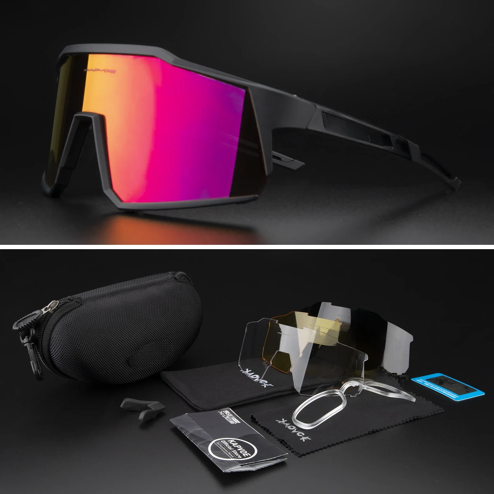 AliExpress kapvoe Kapvoe Sports Driving bike Cycling Glasses running climbing Sunglasses Outdoor for Men Woman Bicycle Cycling UV400 Goggles hot