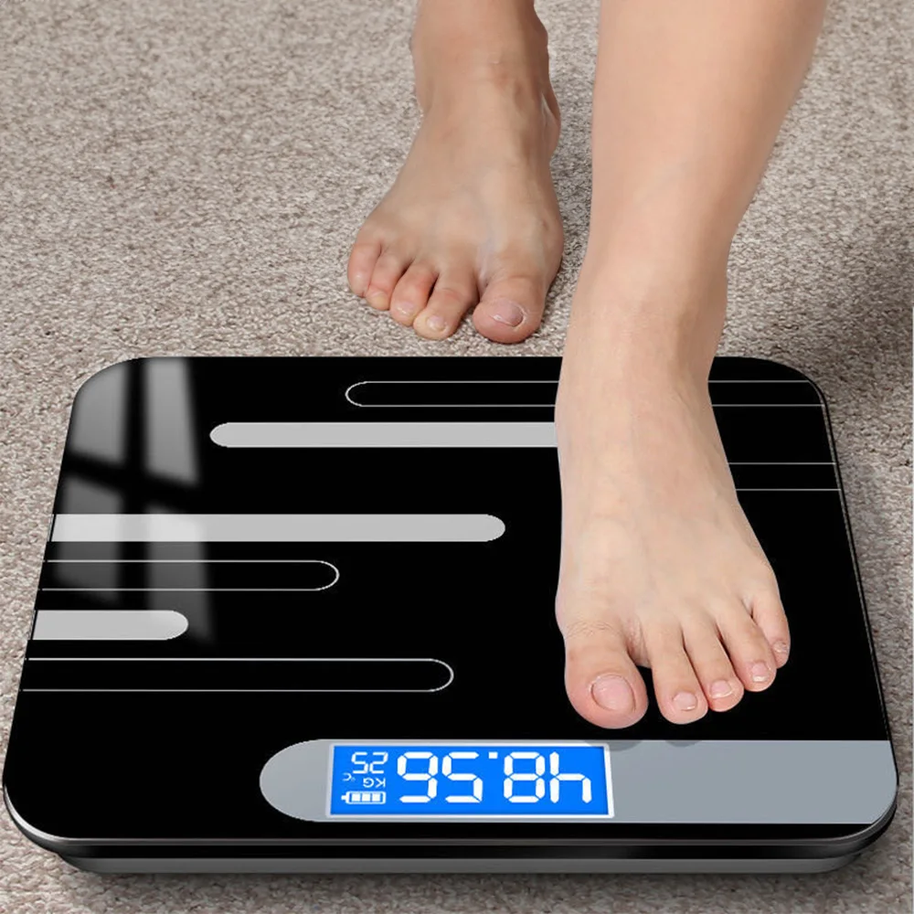 Báscula de peso corporal Digital elegante con pantalla LCD báscula de salud de pie de precisión peso corporal grasa corporal regalo exquisito