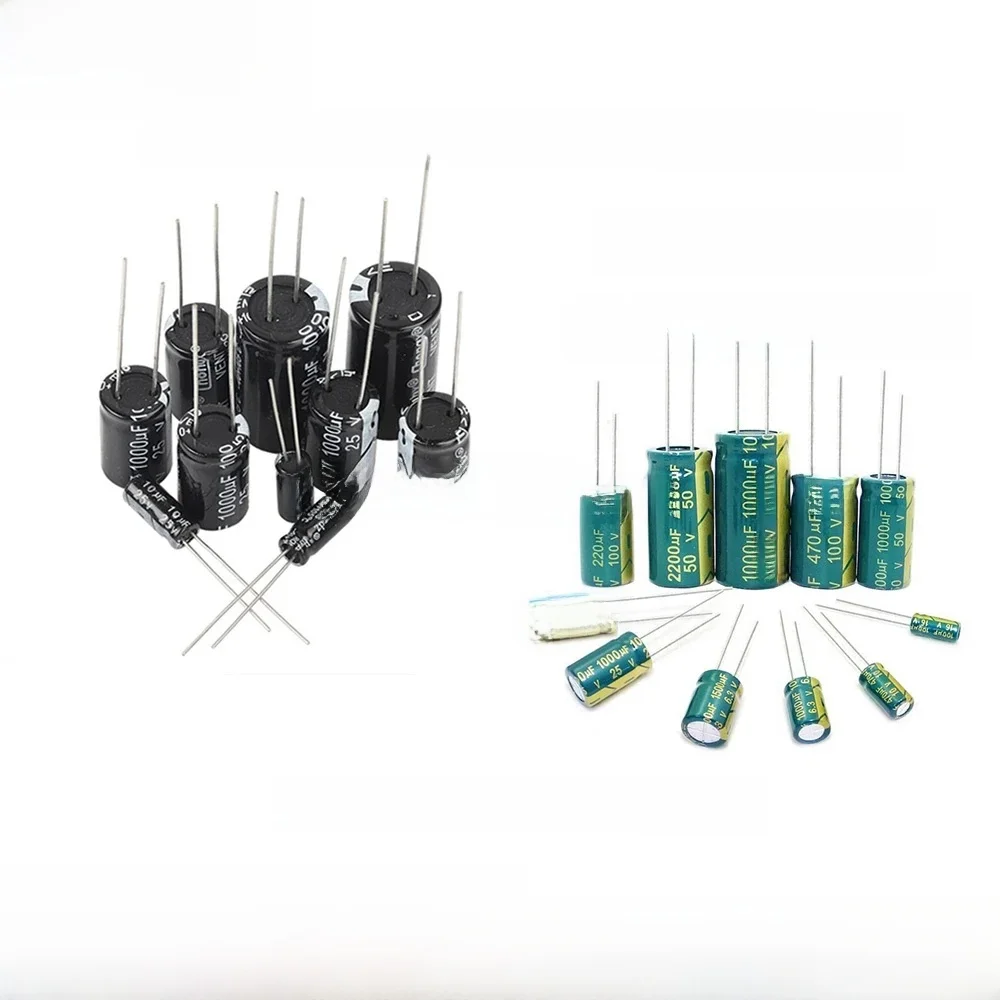 Condensateur électrolytique en aluminium 6.3V 10V 16V 25V 35V 50V 63V 100V 250V 400V 450V 47UF 100UF 470UF 680UF 1000UF 2200UF 4700UF 20%