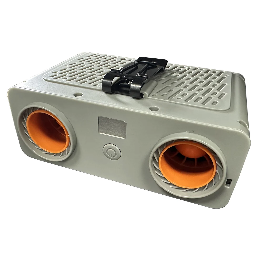 5 Speed 12000mAh Waist Fan, Multi-mode Flashlight Light Include SOS, 5V/2A Output & Input Charging for Phones Tablets Power Bank