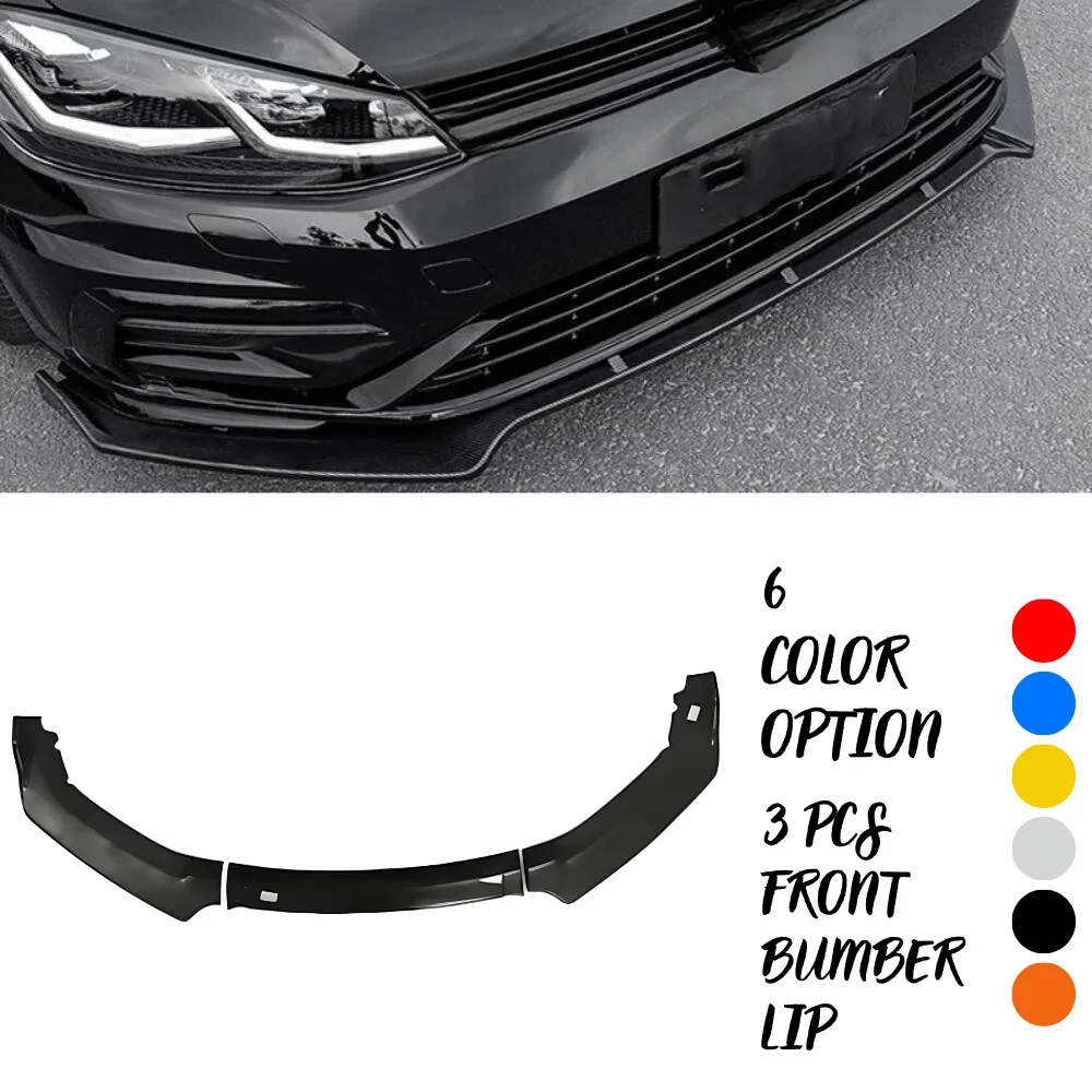 For Volkswagen Golf 6 2008-2012 MK6 Front FRONT BUMPER Lip body kit Spoiler Splitter lip 3 PCs front lip Flap Bumper Universal Tuning