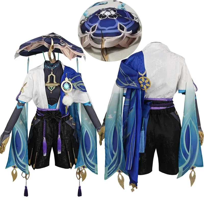 Wanderer Cosplay Kostuum Volledige Set met Hoeden Scaramouche Cosplay Kostuum Balladeer Cosplay Kimono Halloween - afbeelding 2