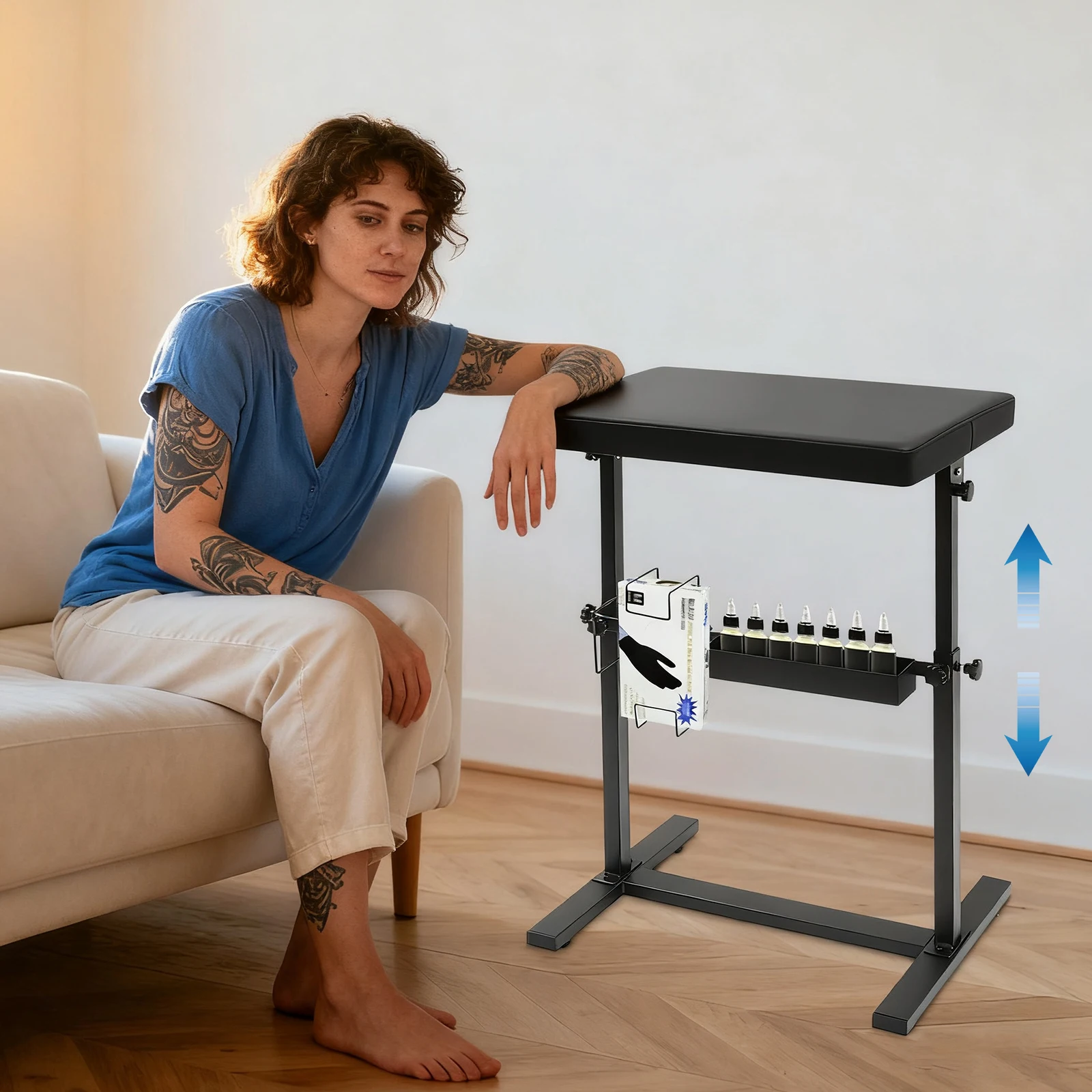 

Tattoo Armrest Stand Strong Structure Height Adjustable Armrest Bracket With Non-slip Feet For Tattooing The Arm, Hand, Wrist