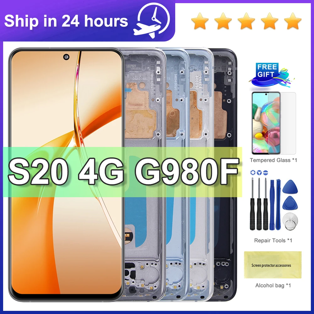 TFT Quality S20 4G LCD with Frame Replacement for Samsung S20 G980 G980F G980F/DS Display Touch Screen Digitizer Assembly