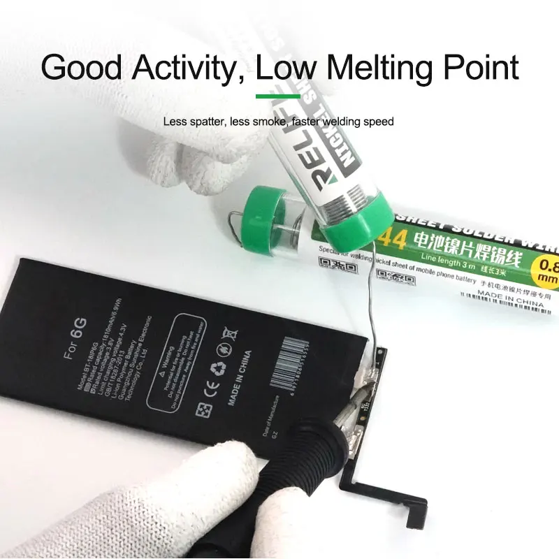 RELIFE RL-444 Cell Phone Battery Nickel Sheet Solder Wire High Purity Tin Content Firmly Bonds with Less Splash/Smoke