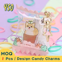 YSO CNC Diamond Cut Acrylic Charms Keychains Custom Candy Cute Cartoon High Quality Series Connection Charms Set