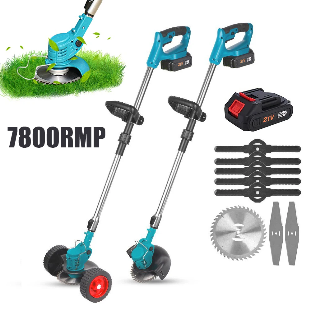 Electric Lawn Mower Handheld For Makita 18V Battery Cordless Garden Grass Trimmer Length Adjustable with 1 Battery