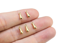 50pcs Drop Charms, Extender Chain Drop Charm Ends, Brass Charms, 6x3mm, 7x3mm, 9x3mm, Earring Accessories, Jewelry making R848