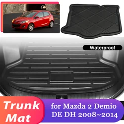 Car Trunk Mat for Mazda 2 Mazda2 Demio DE DH 2008~2014 2009 Luggage Waterproof Storage Cargo Pad Liner Cover Carpet Accessories