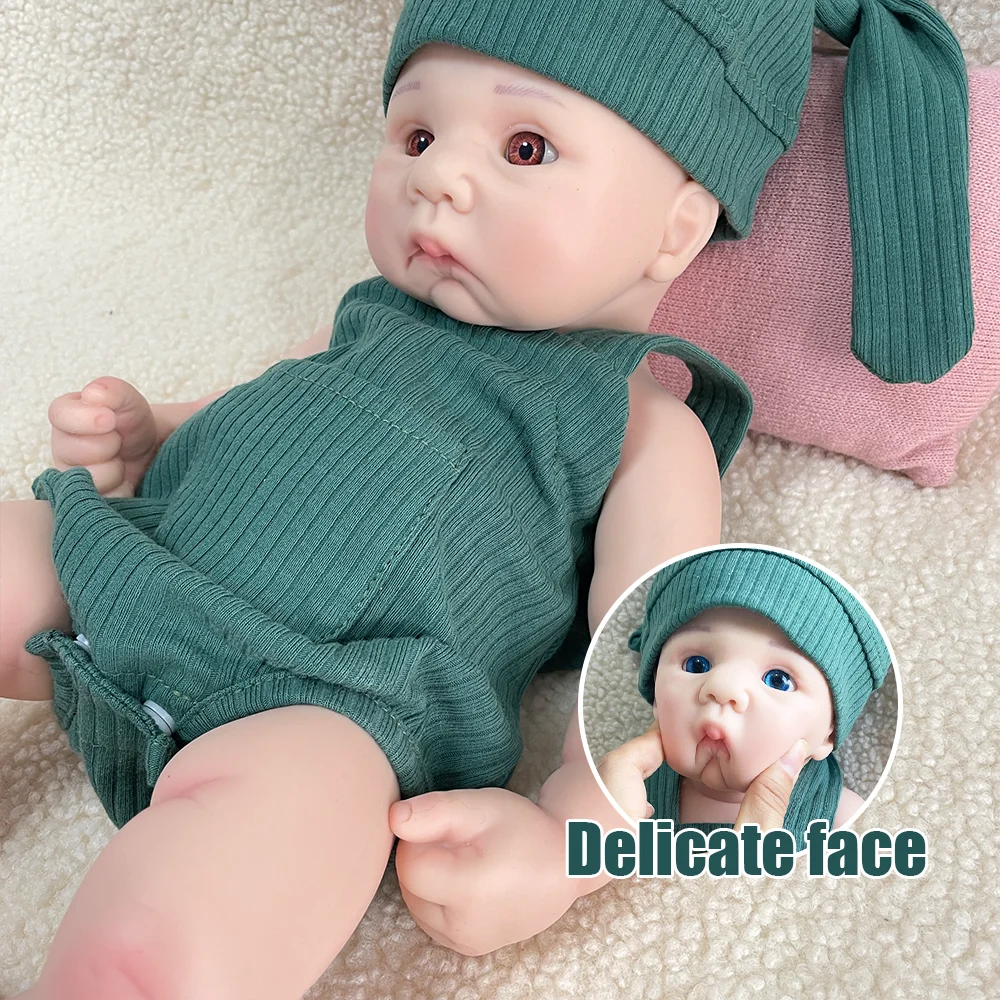 

Irresistibly Adorable 16Inch Reborn Baby Doll Boy Soft Handmade Silicone Rebirth Doll For Kids Age 3+ Christmas Easter Gift
