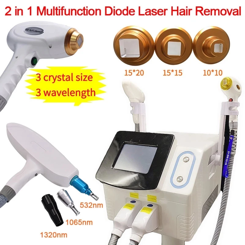 

2022 diodo laser 808nm 755 808 1064 laser hair removal machine picosecond 2 in 1painless hair removal machine for tattoo