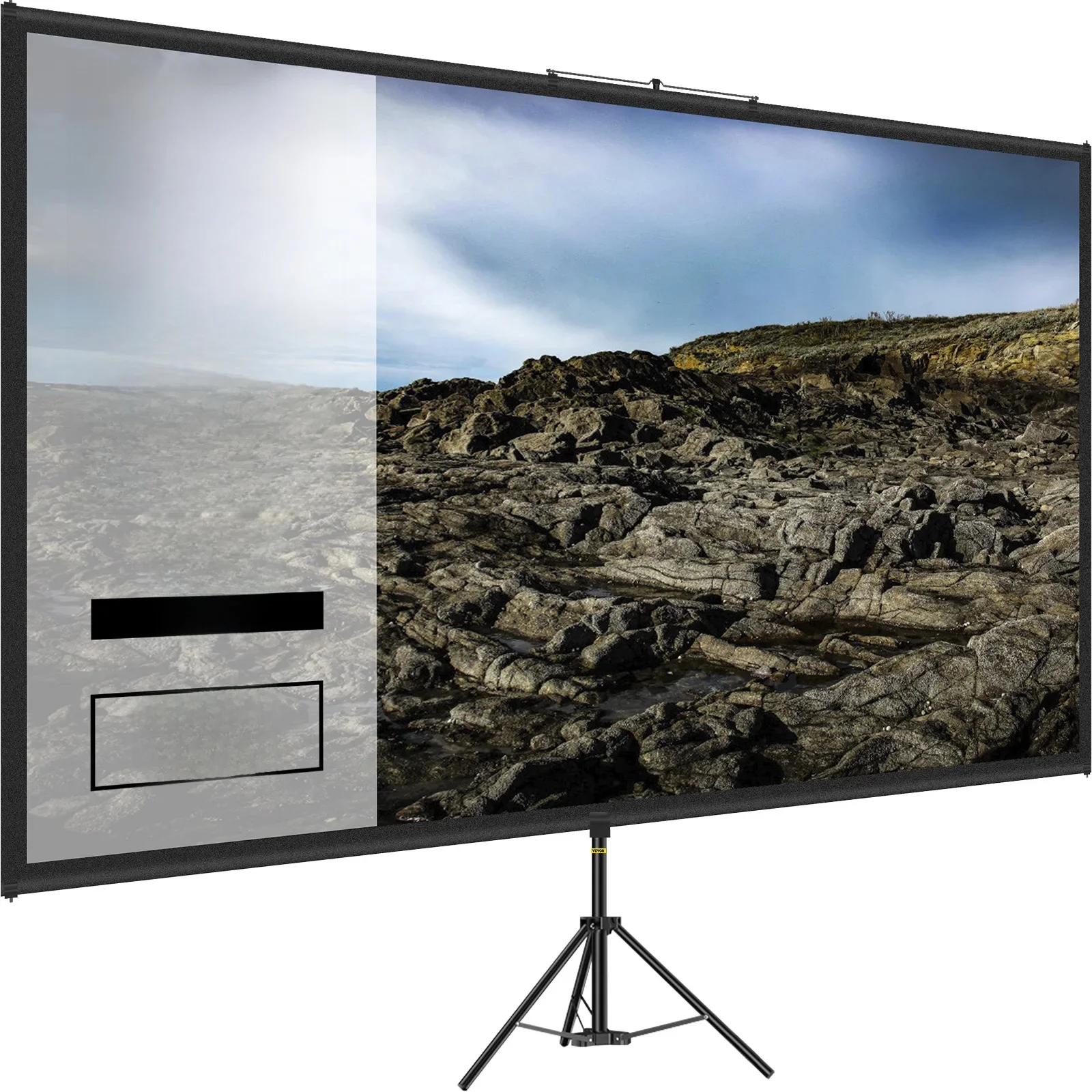 SucceBuy 100 inch statiefprojectorscherm met standaard 16:9 4K HD draagbare projectie thuisbioscoop voor binnen- en buitenprojectie - afbeelding 2