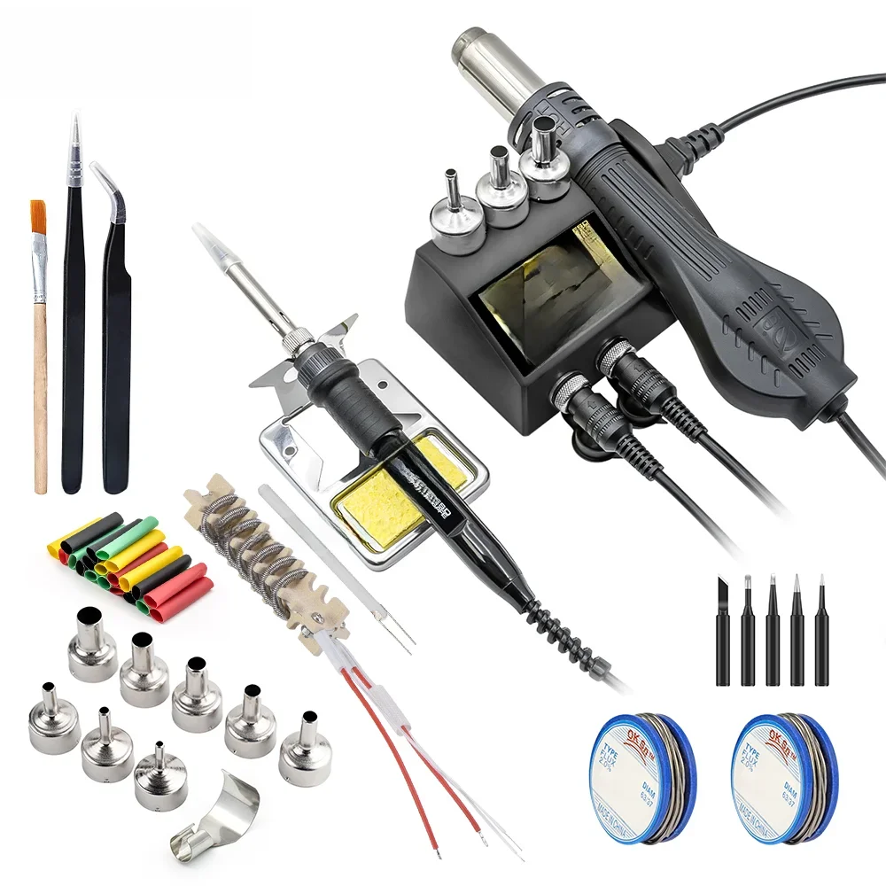 JCD 8898Max Soldering Station 750W 2 in 1 Soldering Iron Hot Air Gun Rework Welding Station Set For Phone Welding Repair Tools
