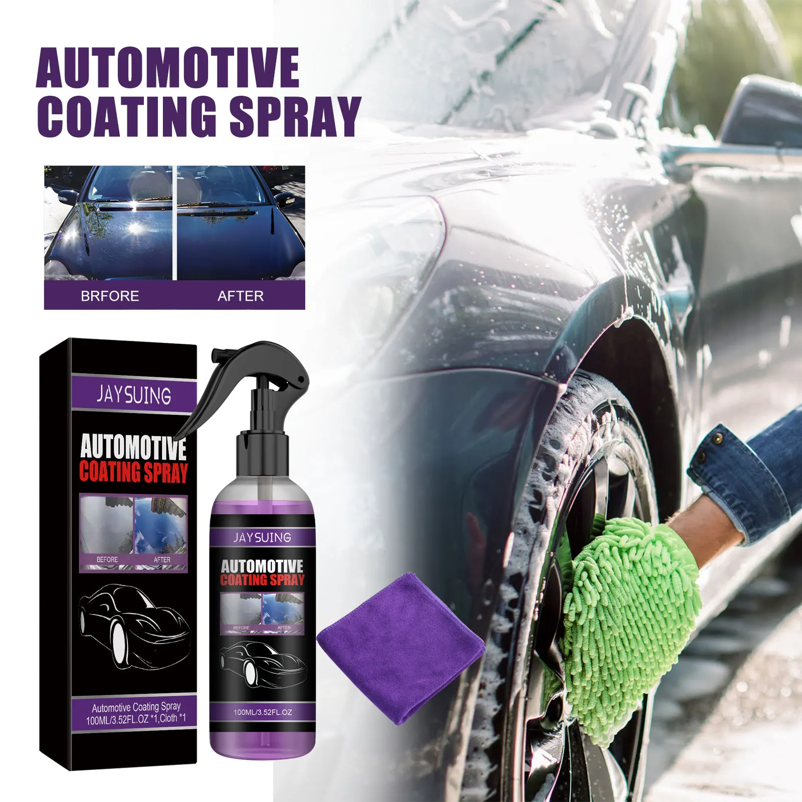 Car Paint Surface Cleaning Agent 100ml Car Powerful Decontamination High Protection Portable Ceramic Coating Agent