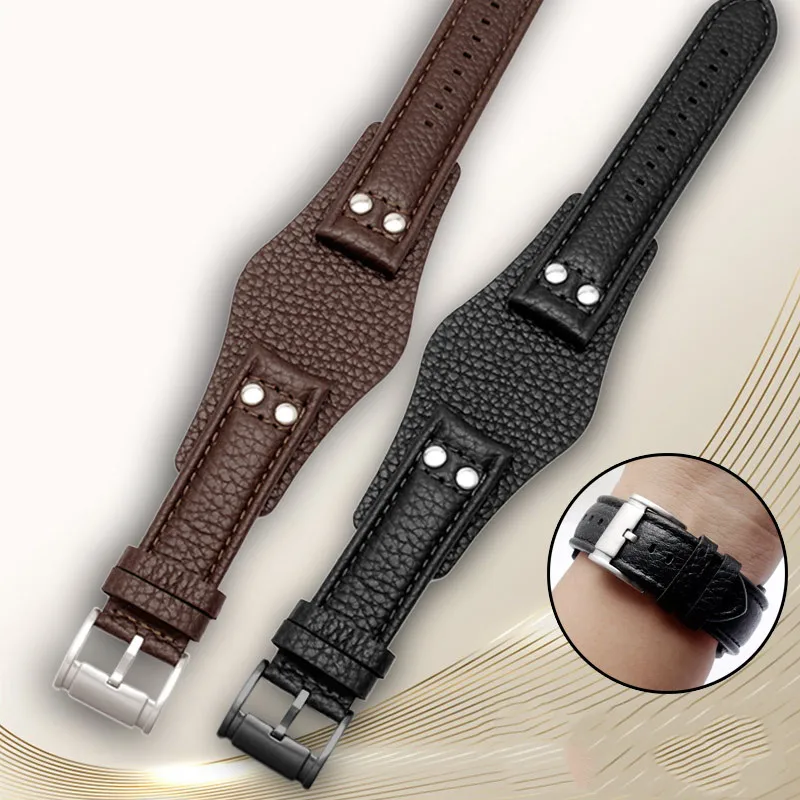 Genuine Leather Strap for Fossil CH2564 CH2565 CH2891 CH3051 FS4813 ME3102 AM4535/AM4486 AM4532 20mm 22mm Men Rivet Watch Band