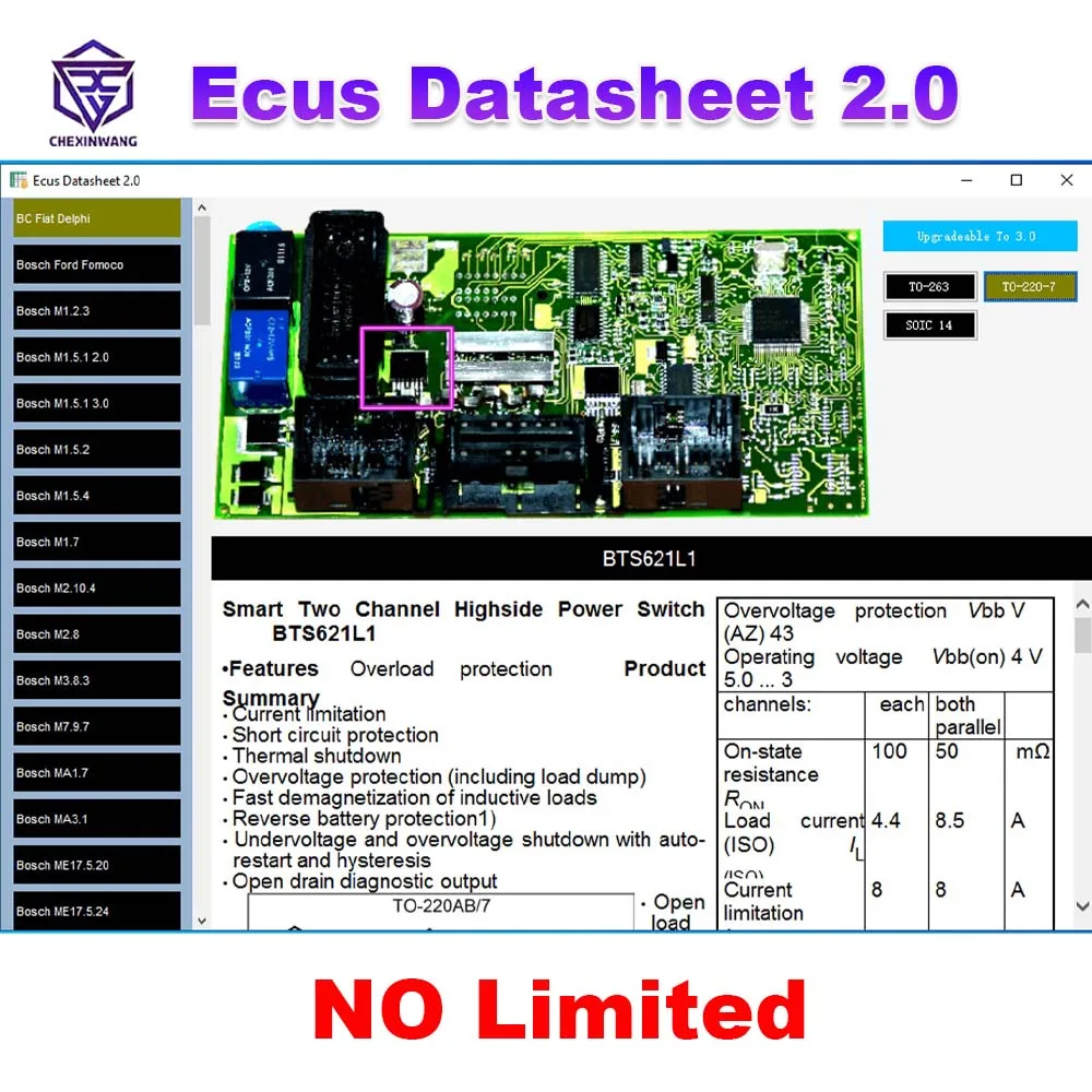 ECU Repair Software Ecus Datasheet 2.0 PCB Schematics with Electronic Components of Car ECU and Additional Information for Bosch