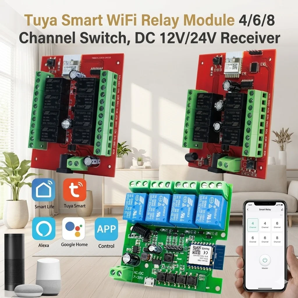 modulo-de-rele-wifi-inteligente-tuya-de-4-6-8-canais-receptor-dc-12v-24v-com-controle-remoto-por-app-para-automacao