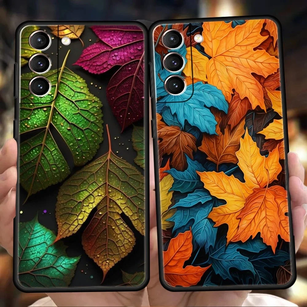 Etui Colorful Leaves do Samsung Galaxy S24 S23 S22 S20 S21 FE Ultra S10 S10E S9 S8 Plus 5G Silikonowe etui na telefon Wstrząsoodporne torby — zdjęcie 2