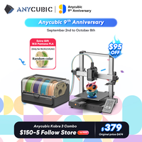 ANYCUBIC Kobra 3 Combo Multi-Color FDM 3D Printer With Max 600mm/s Printing Speed Build Size 250x250x260mm Print in 4 to 8 Color