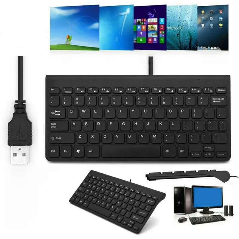 Mini clavier filaire portable ultra-fin, USB, étanche, souris de bureau à domicile, ensemble combiné pour PC, ordinateur portable