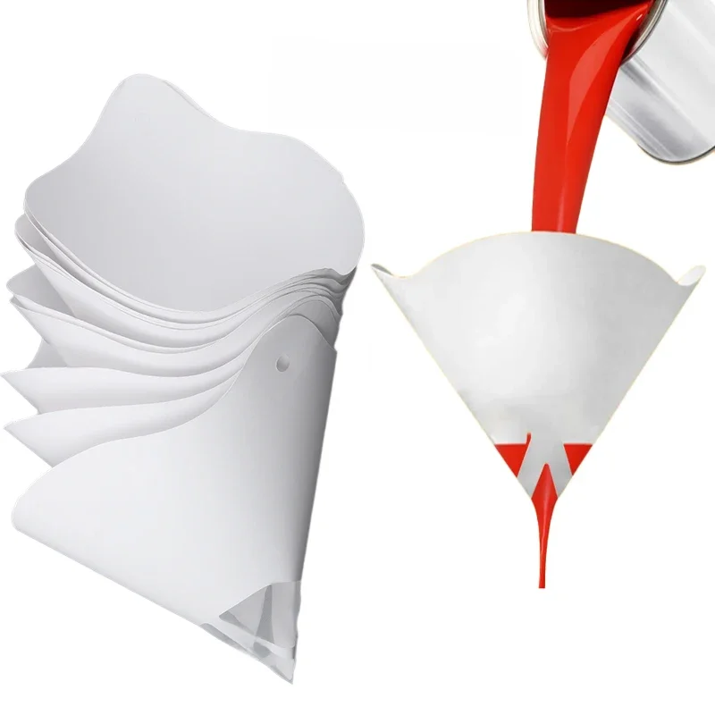 Verffilterpapier 10x19 cm 100 micron Autolak Spray Mesh Papier Filter Trechter Zeef Wegwerp Conische Uitpers Trechter - afbeelding 2