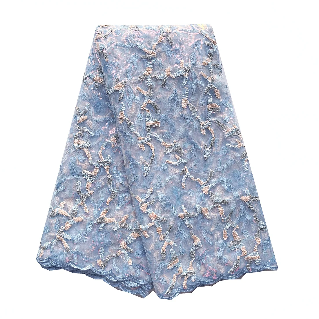 

Африканское кружево с пайетками, 5 ярдов, 2026, высококачественное нигерийское кружево с вышивкой и аппликацией, французское кружево с пайетками для свадебных платьев