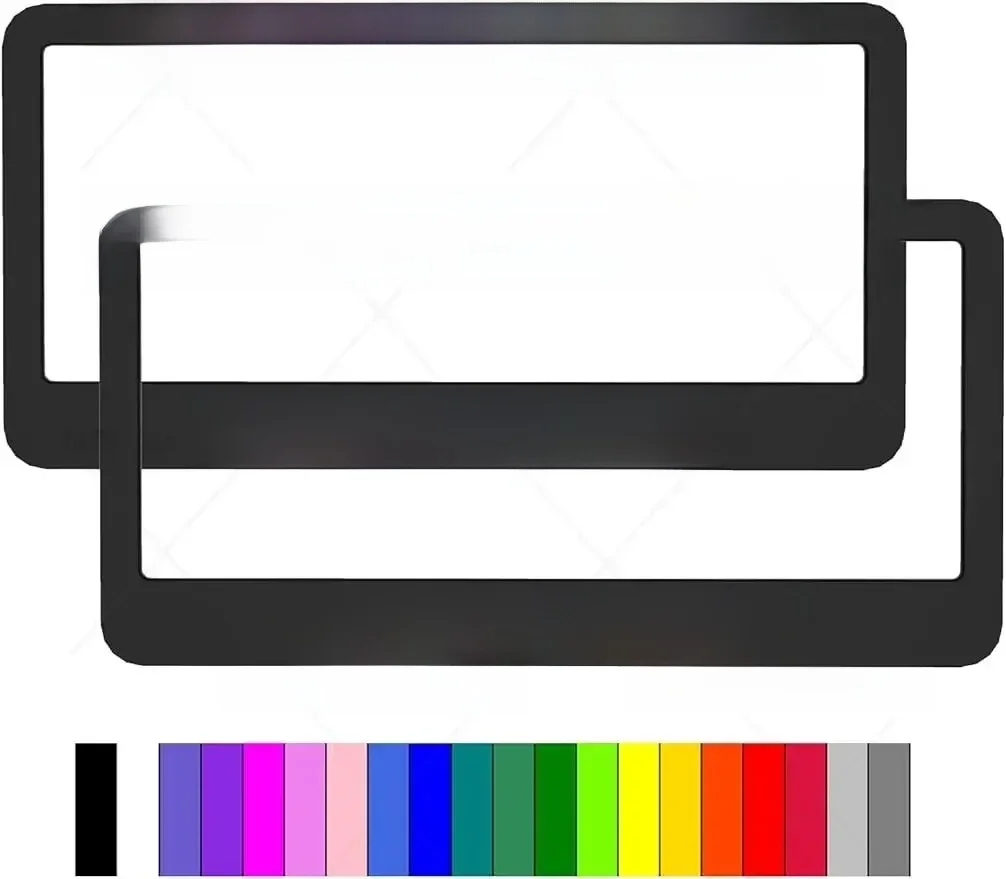 2-częściowe niestandardowe ramki tablicy rejestracyjnej Dostosowany projekt własnej ramki tablicy rejestracyjnej z tekstami Logo obrazu Pasuje do USA 12,3" x 6,3" cala — zdjęcie 2
