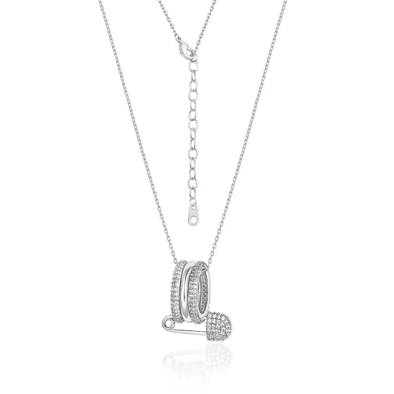 

Luxury Jewelry S 925 Sterling Silver Pin Triple Tri-color Women's necklace; Exquisite Allergy ，Best Gifts