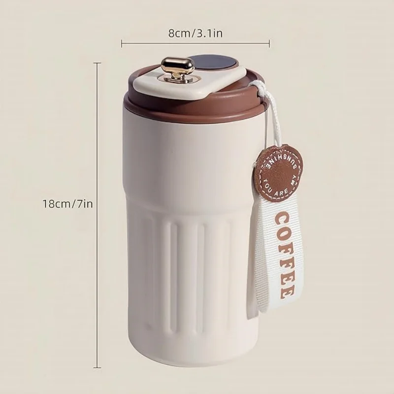 Coffee cup, vacuum insulated drum with temperature display, outdoor coffee, camping cup with leak proof lid, portable thermos/ice cup, Mother's Day gift
