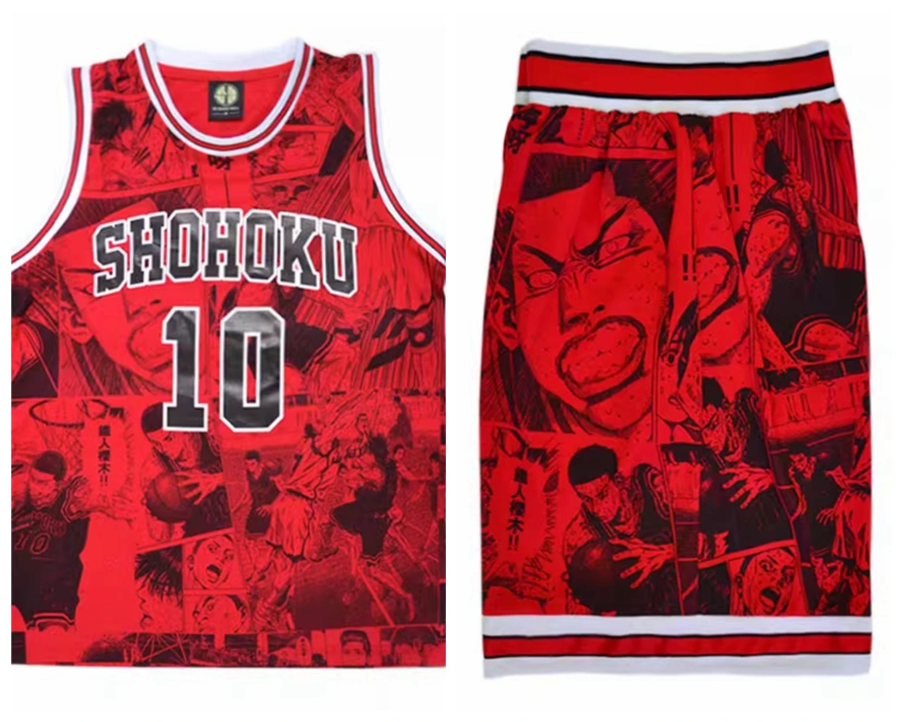 

No10 Sakuragi Jersey Sets Anime Shohoku School Basketball Team Cartoon Jersey Set Slam Dunk Cosplay Costume Sports Wear Uniform