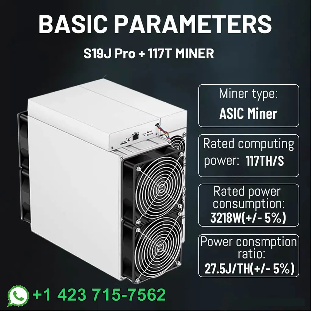 SM Buy 4 Get 2 Free Bitmain Antminer S19J Pro+ 117T 3218W Asic Miner Mining BTC 117TH 3218W